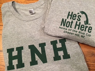 t-shirt he's not here chapel hill nc